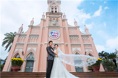 【越南】婚纱摄影蜜月照-粉红教堂