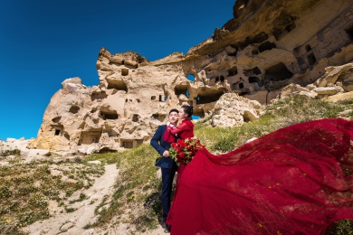 土耳其结婚照-卡帕多西亚的奇特火星地貌
