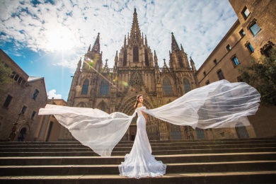 【巴塞罗那】婚纱照旅拍婚纱摄影蜜月之旅-大片风